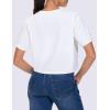 imageTHE GYM PEOPLE 2 Pack Womens Workout Crop Tops Boxy Short Sleeve Athletic Running Basic Cropped TShirtsWhiteWhite