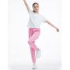 imageTHE GYM PEOPLE Girls Soft Workout Sweatpants Lightweight Casual Athletic Joggers Pants with PocketsPink