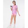 imageTHE GYM PEOPLE Girls Workout Shirts Short Sleeve Loose Fit Crewneck Running Yoga Tee TopsColorful Pink