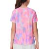 imageTHE GYM PEOPLE Girls Workout Shirts Short Sleeve Loose Fit Crewneck Running Yoga Tee TopsColorful Pink