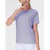 imageTHE GYM PEOPLE Girls Workout Shirts Short Sleeve Loose Fit Crewneck Running Yoga Tee TopsLight Purple