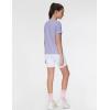 imageTHE GYM PEOPLE Girls Workout Shirts Short Sleeve Loose Fit Crewneck Running Yoga Tee TopsLight Purple