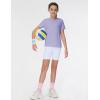 imageTHE GYM PEOPLE Girls Workout Shirts Short Sleeve Loose Fit Crewneck Running Yoga Tee TopsLight Purple