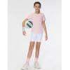 imageTHE GYM PEOPLE Girls Workout Shirts Short Sleeve Loose Fit Crewneck Running Yoga Tee TopsPink