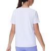 imageTHE GYM PEOPLE Girls Workout Shirts Short Sleeve Loose Fit Crewneck Running Yoga Tee TopsWhtie