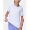 imageTHE GYM PEOPLE Girls Workout Shirts Short Sleeve Loose Fit Crewneck Running Yoga Tee TopsWhtie