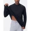 imageTHE GYM PEOPLE Mens HalfZip Long Sleeve Golf Shirts Soft Lightweight Warm Workout Pullover Sweatshirts with Thumb HoleBlack