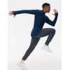 imageTHE GYM PEOPLE Mens HalfZip Long Sleeve Golf Shirts Soft Lightweight Warm Workout Pullover Sweatshirts with Thumb HoleDark Blue Heather