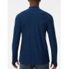 imageTHE GYM PEOPLE Mens HalfZip Long Sleeve Golf Shirts Soft Lightweight Warm Workout Pullover Sweatshirts with Thumb HoleDark Blue Heather