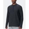imageTHE GYM PEOPLE Mens HalfZip Long Sleeve Golf Shirts Soft Lightweight Warm Workout Pullover Sweatshirts with Thumb HoleDark Grey Heather