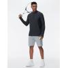imageTHE GYM PEOPLE Mens HalfZip Long Sleeve Golf Shirts Soft Lightweight Warm Workout Pullover Sweatshirts with Thumb HoleDark Grey Heather