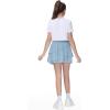 imageTHE GYM PEOPLE Pleated Tennis Skirt for Girls with Pockets Ruffle Athletic Golf Skorts Builtin ShortsIce Blue