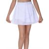 imageTHE GYM PEOPLE Pleated Tennis Skirt for Girls with Pockets Ruffle Athletic Golf Skorts Builtin ShortsWhite