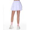 imageTHE GYM PEOPLE Pleated Tennis Skirt for Girls with Pockets Ruffle Athletic Golf Skorts Builtin ShortsWhite