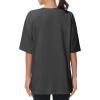 imageTHE GYM PEOPLE Womens Casual Oversized TShirts Summer Crewneck Short Sleeve Workout Basic Tee TopsDark Grey