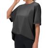 imageTHE GYM PEOPLE Womens Casual Oversized TShirts Summer Crewneck Short Sleeve Workout Basic Tee TopsDark Grey