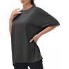 imageTHE GYM PEOPLE Womens Casual Oversized TShirts Summer Crewneck Short Sleeve Workout Basic Tee TopsDark Grey