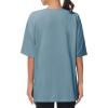 imageTHE GYM PEOPLE Womens Casual Oversized TShirts Summer Crewneck Short Sleeve Workout Basic Tee TopsGrey Blue