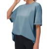 imageTHE GYM PEOPLE Womens Casual Oversized TShirts Summer Crewneck Short Sleeve Workout Basic Tee TopsGrey Blue