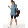 imageTHE GYM PEOPLE Womens Casual Oversized TShirts Summer Crewneck Short Sleeve Workout Basic Tee TopsGrey Blue
