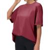 imageTHE GYM PEOPLE Womens Casual Oversized TShirts Summer Crewneck Short Sleeve Workout Basic Tee TopsWine Red