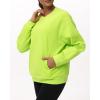 imageTHE GYM PEOPLE Womens Fleece Crewneck Loose fit Soft Oversized Pullover SweatshirtBright Green