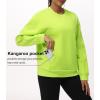 imageTHE GYM PEOPLE Womens Fleece Crewneck Loose fit Soft Oversized Pullover SweatshirtBright Green