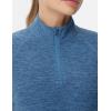 imageTHE GYM PEOPLE Womens Half Zip Golf Workout Shirts Long Sleeve Soft Warm Yoga Athletic Pullover Sweatshirts with Thumb HoleBlue Heather