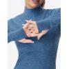 imageTHE GYM PEOPLE Womens Half Zip Golf Workout Shirts Long Sleeve Soft Warm Yoga Athletic Pullover Sweatshirts with Thumb HoleBlue Heather