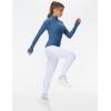 imageTHE GYM PEOPLE Womens Half Zip Golf Workout Shirts Long Sleeve Soft Warm Yoga Athletic Pullover Sweatshirts with Thumb HoleBlue Heather