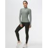 imageTHE GYM PEOPLE Womens Half Zip Golf Workout Shirts Long Sleeve Soft Warm Yoga Athletic Pullover Sweatshirts with Thumb HoleGrey Green Heather