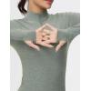 imageTHE GYM PEOPLE Womens Half Zip Golf Workout Shirts Long Sleeve Soft Warm Yoga Athletic Pullover Sweatshirts with Thumb HoleGrey Green Heather