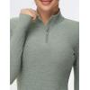 imageTHE GYM PEOPLE Womens Half Zip Golf Workout Shirts Long Sleeve Soft Warm Yoga Athletic Pullover Sweatshirts with Thumb HoleGrey Green Heather