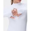 imageTHE GYM PEOPLE Womens Half Zip Golf Workout Shirts Long Sleeve Soft Warm Yoga Athletic Pullover Sweatshirts with Thumb HoleWhite