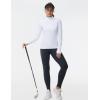 imageTHE GYM PEOPLE Womens Half Zip Golf Workout Shirts Long Sleeve Soft Warm Yoga Athletic Pullover Sweatshirts with Thumb HoleWhite