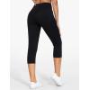 imageTHE GYM PEOPLE Womens High Waisted Stretchy Capri Jeggings Pants Tummy Control Pull on Skinny Jean Leggings with PocketsBlack