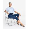 imageTHE GYM PEOPLE Womens High Waisted Stretchy Capri Jeggings Pants Tummy Control Pull on Skinny Jean Leggings with PocketsDark Blue