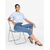 imageTHE GYM PEOPLE Womens High Waisted Stretchy Capri Jeggings Pants Tummy Control Pull on Skinny Jean Leggings with PocketsDenim Blue