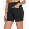 imageTHE GYM PEOPLE Womens High Waisted Stretchy Jean Shorts Summer Skinny Denim Shorts with PocketsBlack