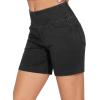 imageTHE GYM PEOPLE Womens High Waisted Stretchy Jean Shorts Summer Skinny Denim Shorts with PocketsBlack