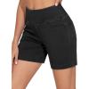 imageTHE GYM PEOPLE Womens High Waisted Stretchy Jean Shorts Summer Skinny Denim Shorts with PocketsBlack