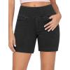 imageTHE GYM PEOPLE Womens High Waisted Stretchy Jean Shorts Summer Skinny Denim Shorts with PocketsBlack