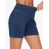 imageTHE GYM PEOPLE Womens High Waisted Stretchy Jean Shorts Summer Skinny Denim Shorts with PocketsDark Blue