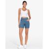 imageTHE GYM PEOPLE Womens High Waisted Stretchy Jean Shorts Summer Skinny Denim Shorts with PocketsDenim Blue