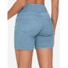 imageTHE GYM PEOPLE Womens High Waisted Stretchy Jean Shorts Summer Skinny Denim Shorts with PocketsLight Blue
