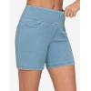 imageTHE GYM PEOPLE Womens High Waisted Stretchy Jean Shorts Summer Skinny Denim Shorts with PocketsLight Blue