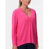 imageTHE GYM PEOPLE Womens Long Sleeve Workout Shirts Loose Fit VNeck Running TShirts TopsBright Pink