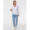imageTHE GYM PEOPLE Womens Long Sleeve Workout Shirts Loose Fit VNeck Running TShirts TopsWhite