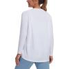 imageTHE GYM PEOPLE Womens Long Sleeve Workout Shirts Loose Fit VNeck Running TShirts TopsWhite