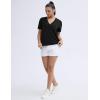 imageTHE GYM PEOPLE Womens Loose Fit Workout TShirts V Neck Short Sleeve Running Yoga Lounge Tee TopsBlack